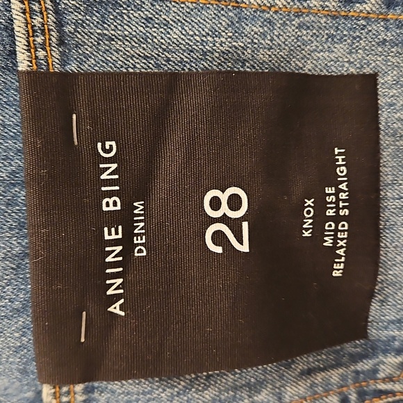 💕ANINE BING💕 Knox Jean ~ Mineral Blue 28 NWT - Picture 12 of 16